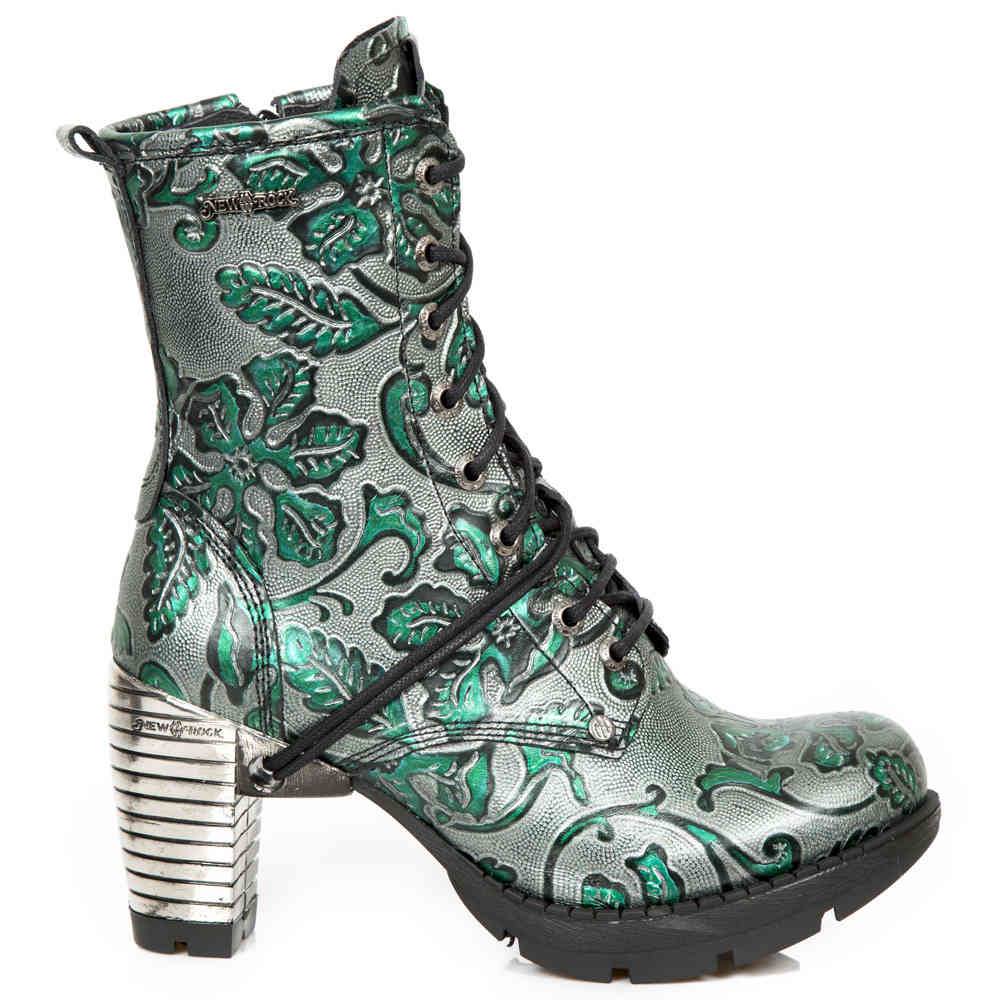 New Rock - M.TR001S7 Platform Boots - Silver coloured/Green Product image